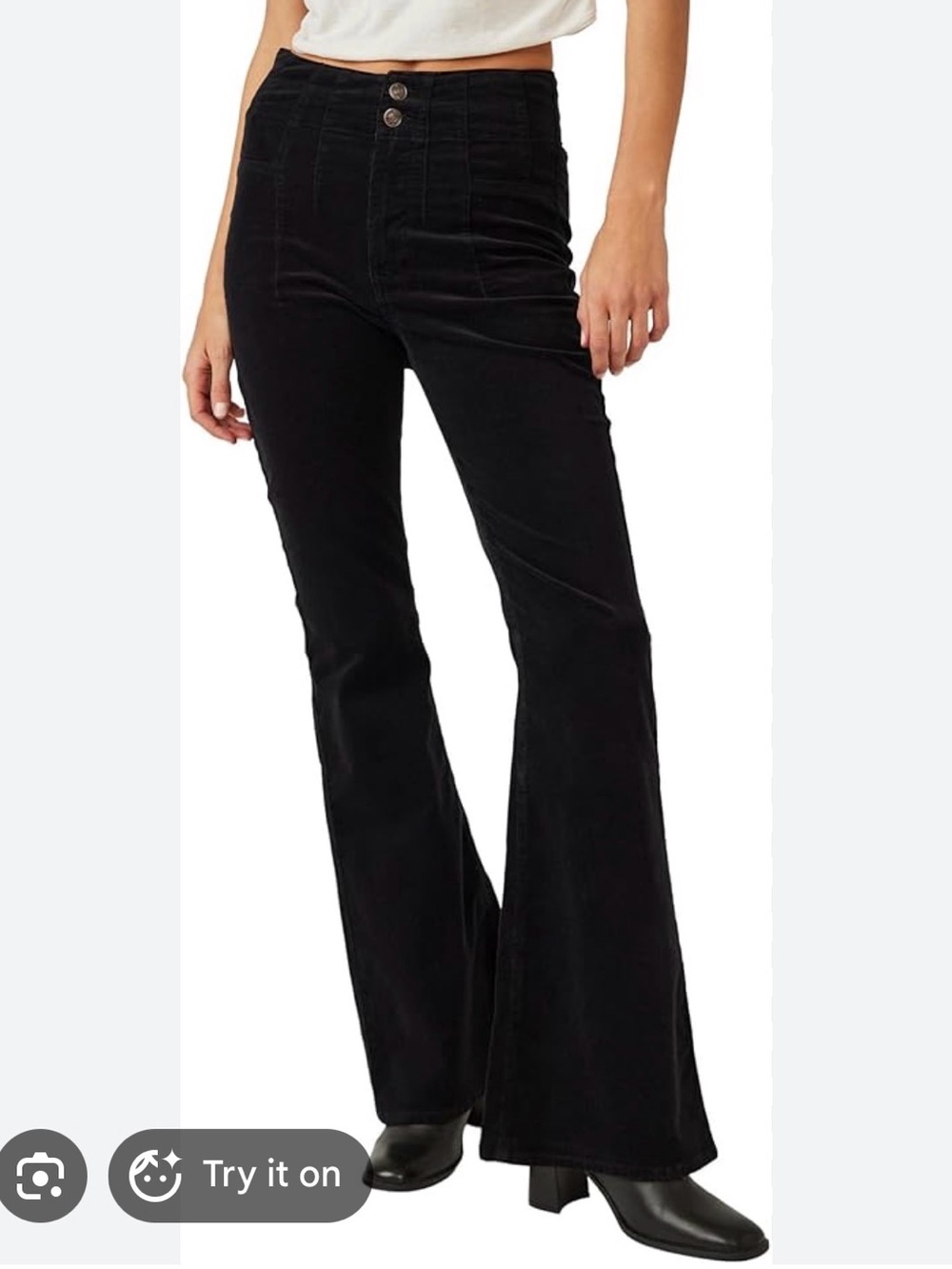 Women’s Free People Jayde Flare - Black Courdoroy